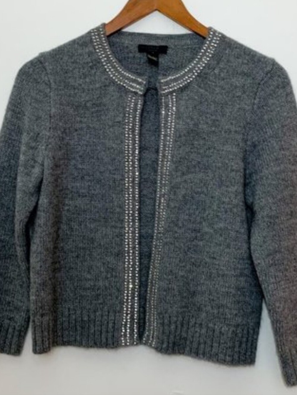 J.CREW Collection Alpaca / Wool Cardigan Sweater Sequin, Size Medium